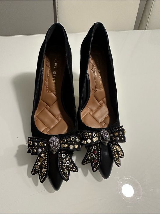 Kurt Geiger Shoes - Kurt Geiger Black Embellished Pointed-Toe Heels with Stud Bow